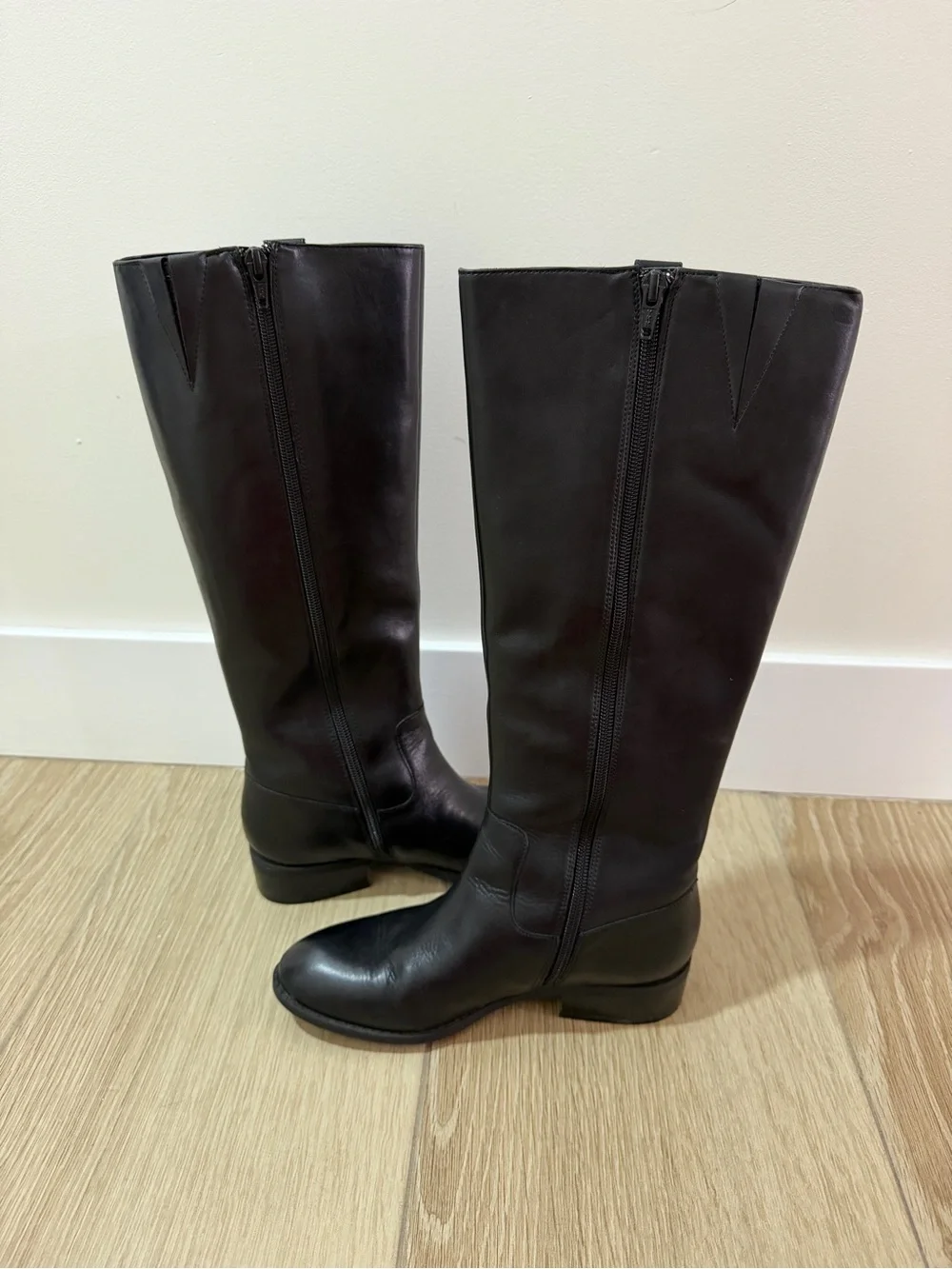 Ralph Lauren Black Leather High Riding Boots